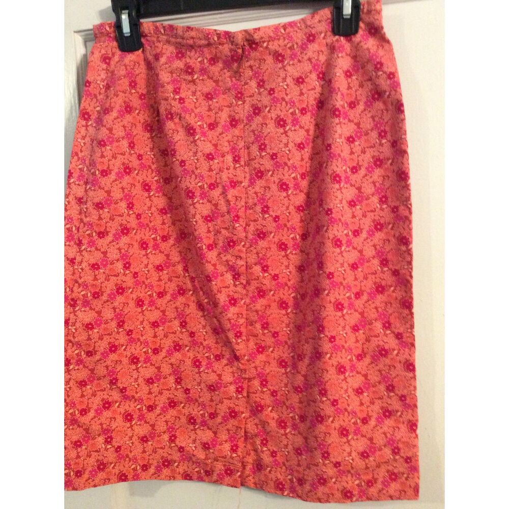 Cherokee Spring Pink Floral Skirt Cotton Blend Size 10 Stretch